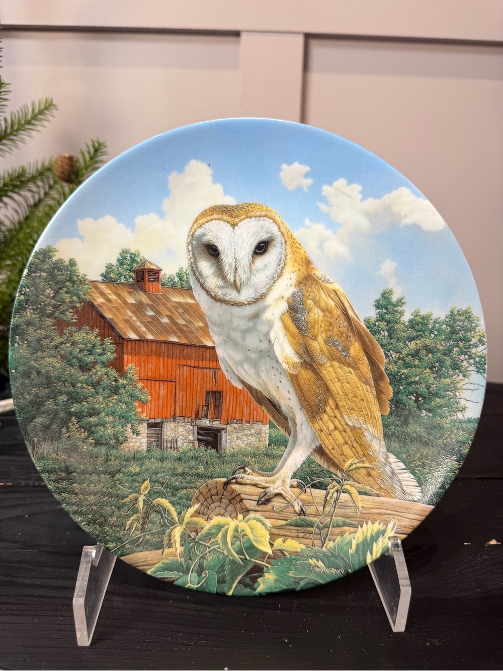 1990 The Barn Owl Jim Beaudoin Knowles Collectors Plate